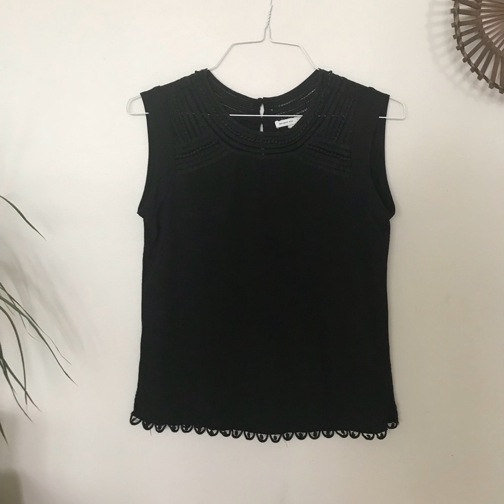 Anthro Meadow Rue Embroidered Eyelet Detail Top